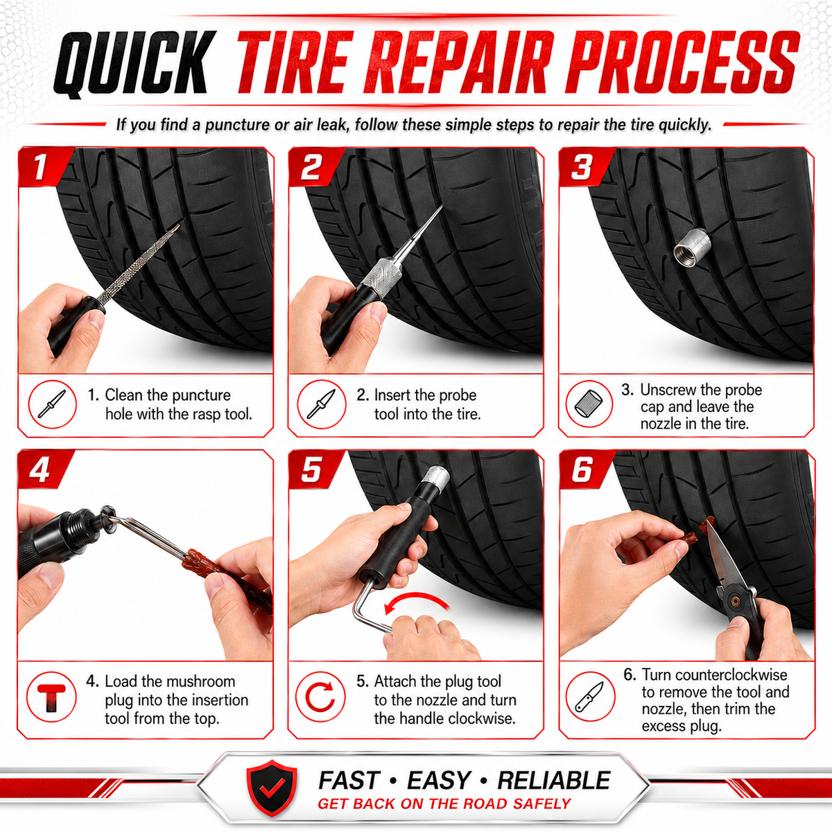 Quick Tubeless Tire Repair Kit