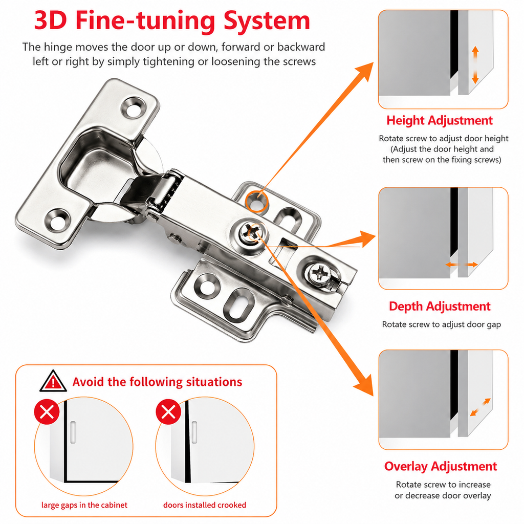 105° Soft Close Concealed Cabinet Hinges