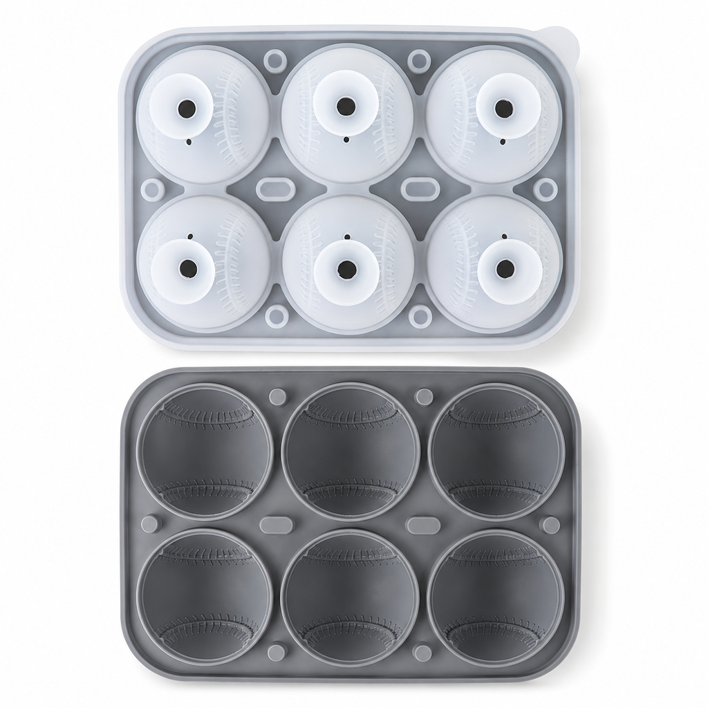 6-Cavity Baseball Ice Ball Mold