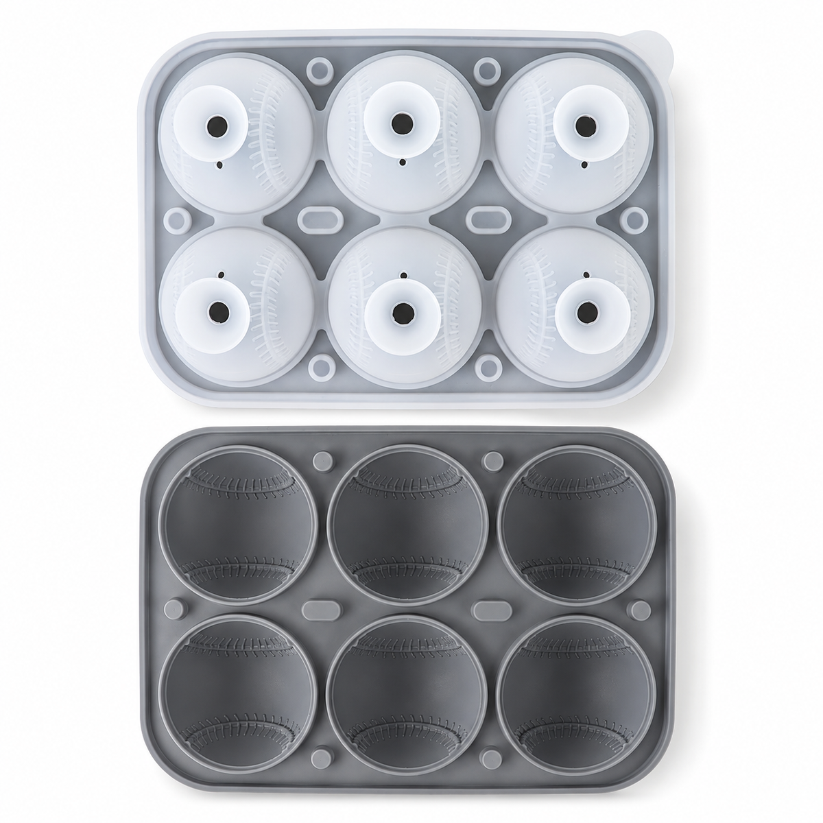 6-Cavity Baseball Ice Ball Mold