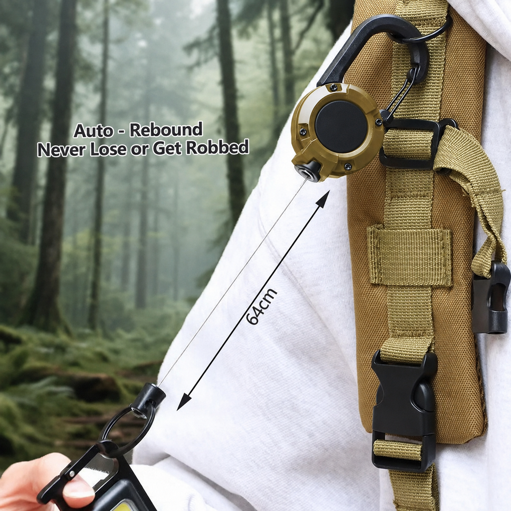 Heavy-Duty Retractable Keychain Carabiner