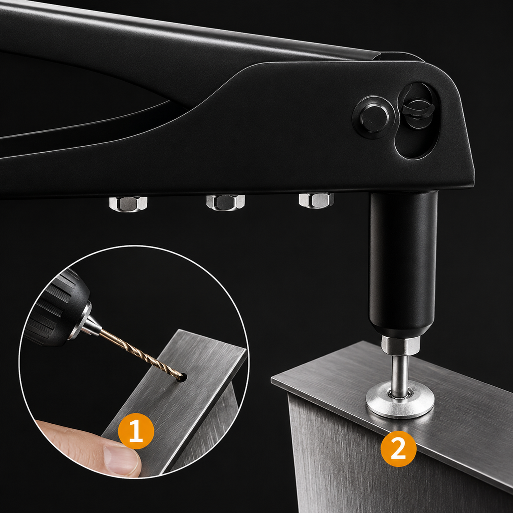 4-in-1 Hand Rivet Gun Kit — Switch Sizes by Hand and Keep the Job Moving