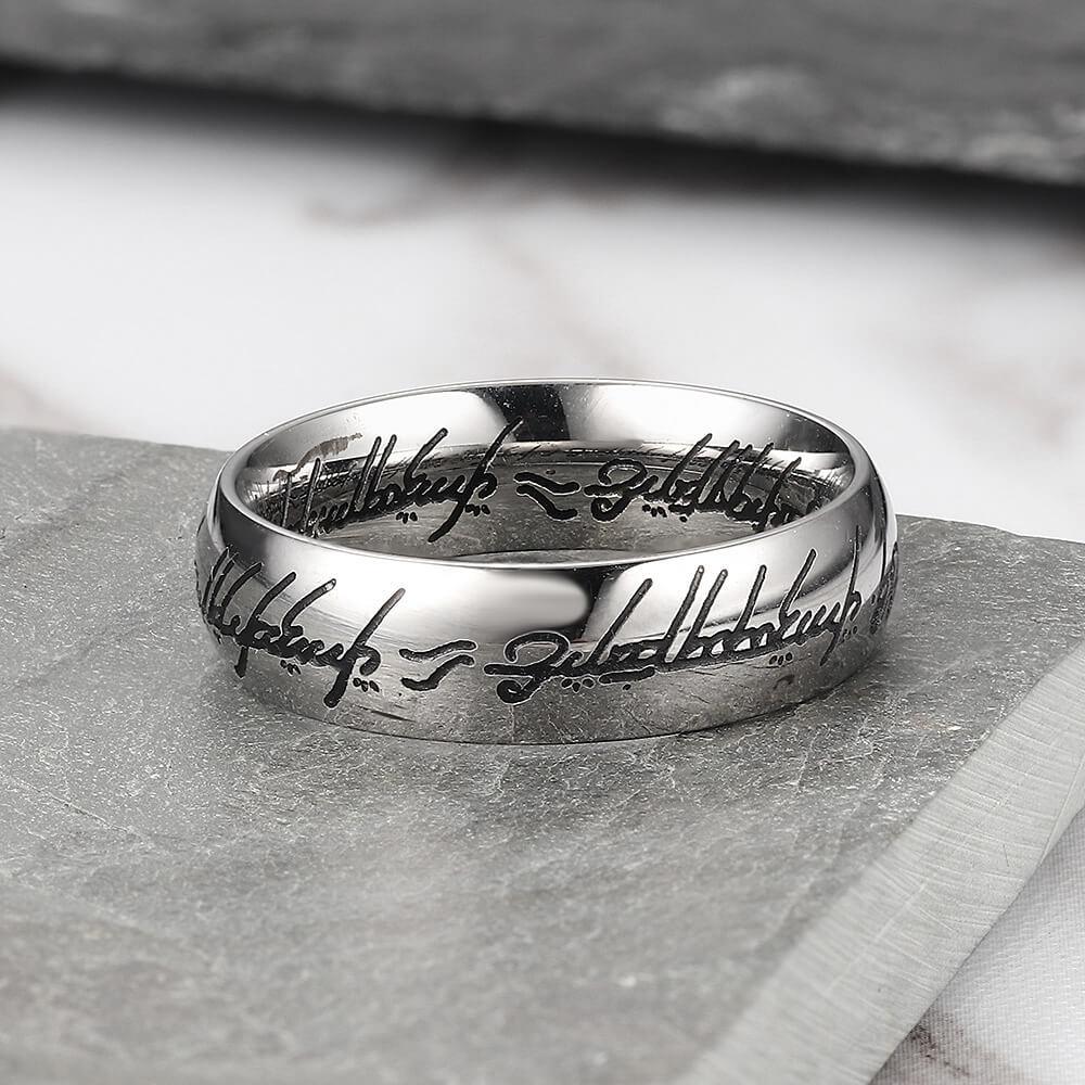Exquisite Engraved Stainless Steel Ring