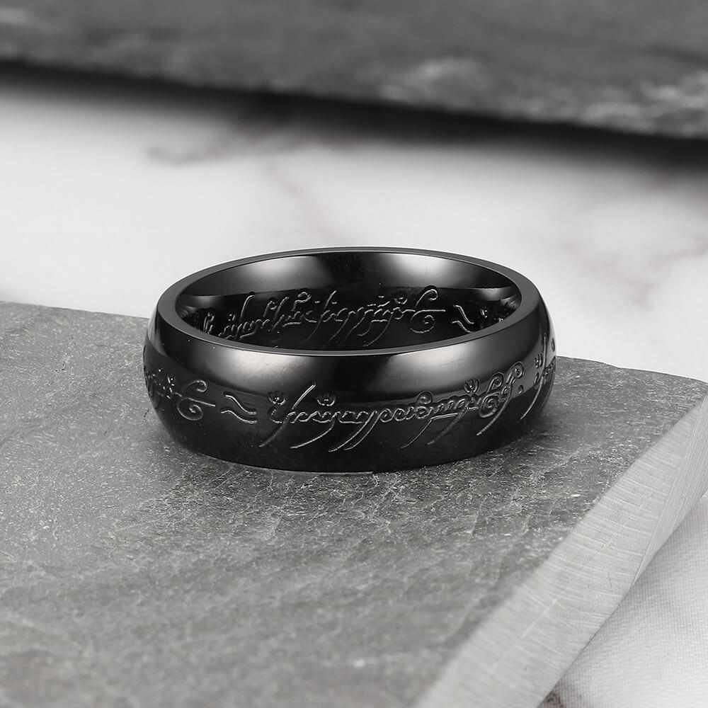 Exquisite Engraved Stainless Steel Ring