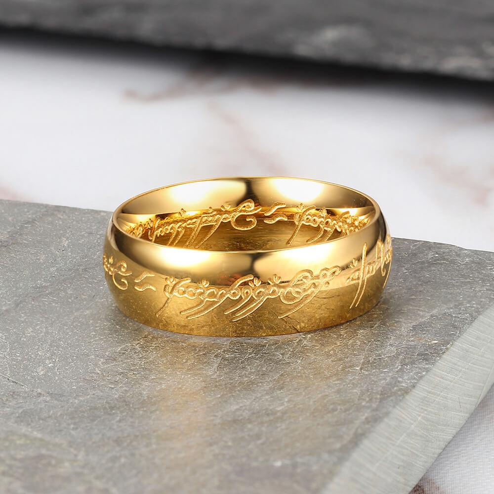 Exquisite Engraved Stainless Steel Ring