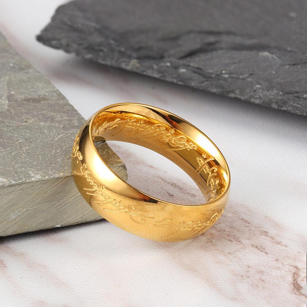 Exquisite Engraved Stainless Steel Ring