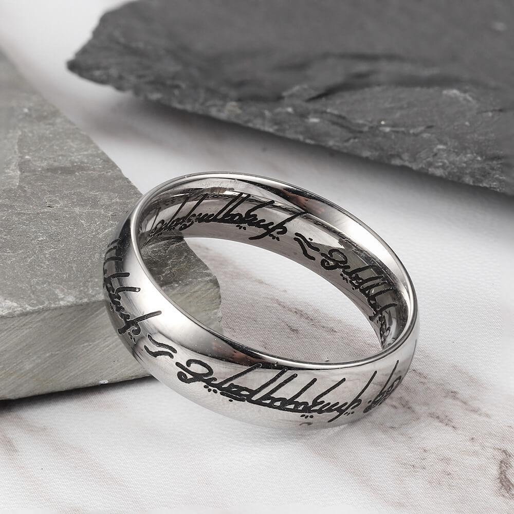 Exquisite Engraved Stainless Steel Ring