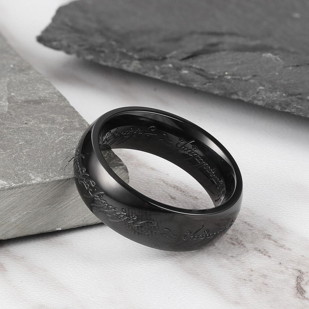 Exquisite Engraved Stainless Steel Ring