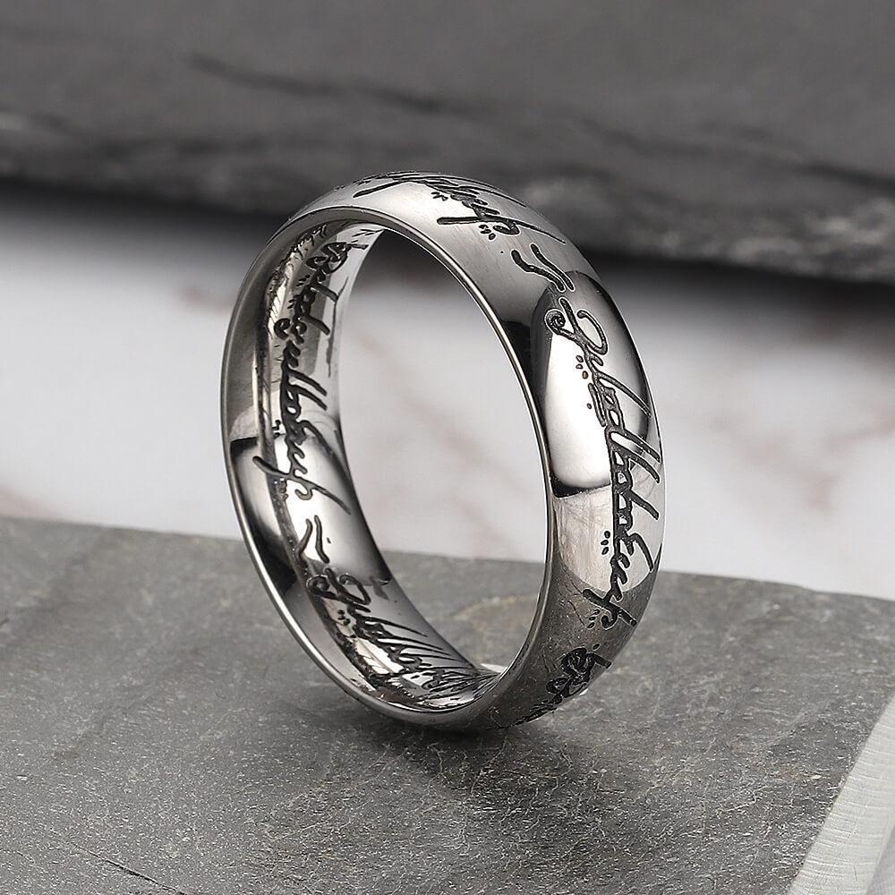 Exquisite Engraved Stainless Steel Ring