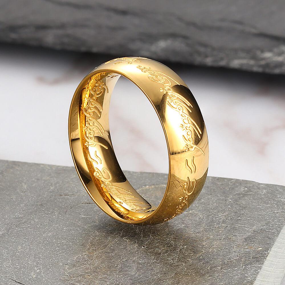 Exquisite Engraved Stainless Steel Ring