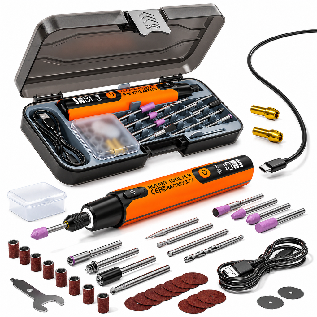 39-Piece Cordless USB Rechargeable Rotary Tool Kit
