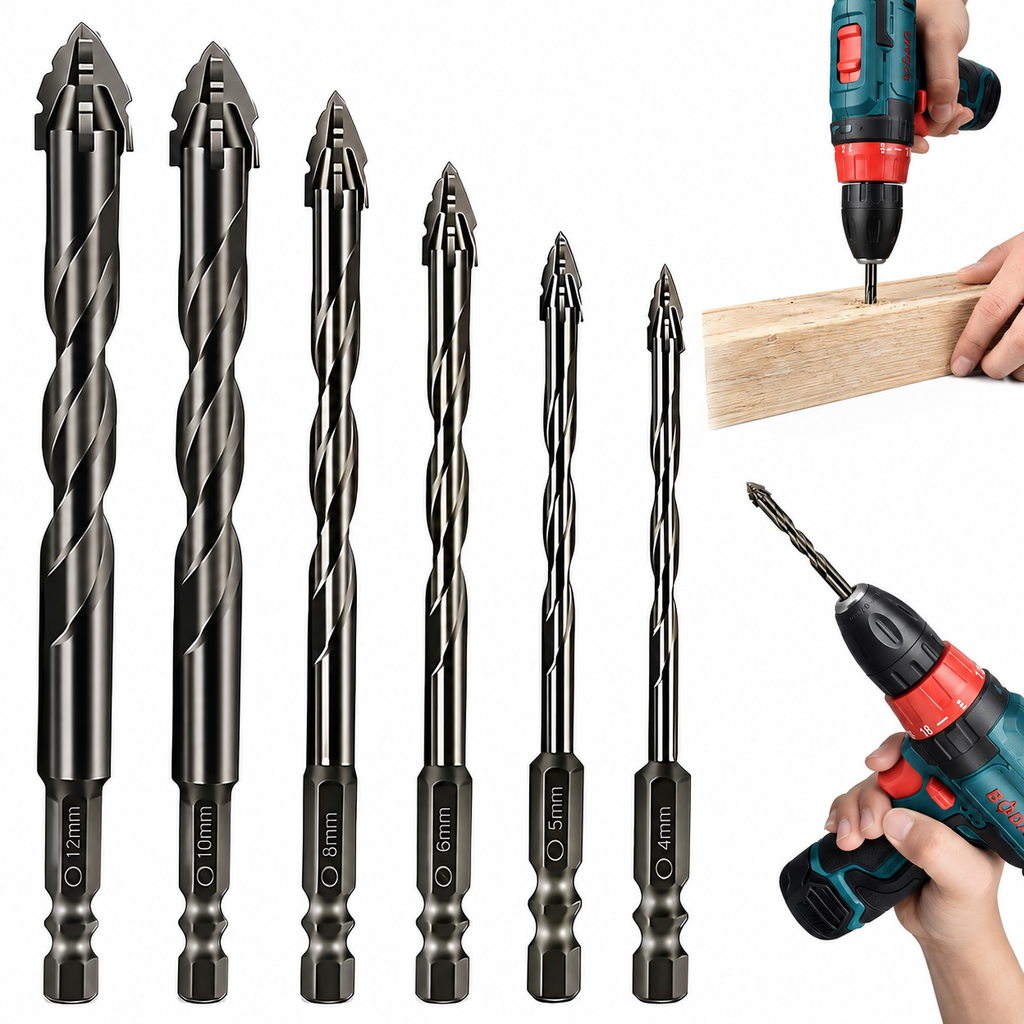 6-Piece Serrated Eccentric Drill Bit Set — Start Cleaner Holes With Better Control