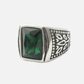 Classic Tulip Stainless Steel Men's Gemstone Ring