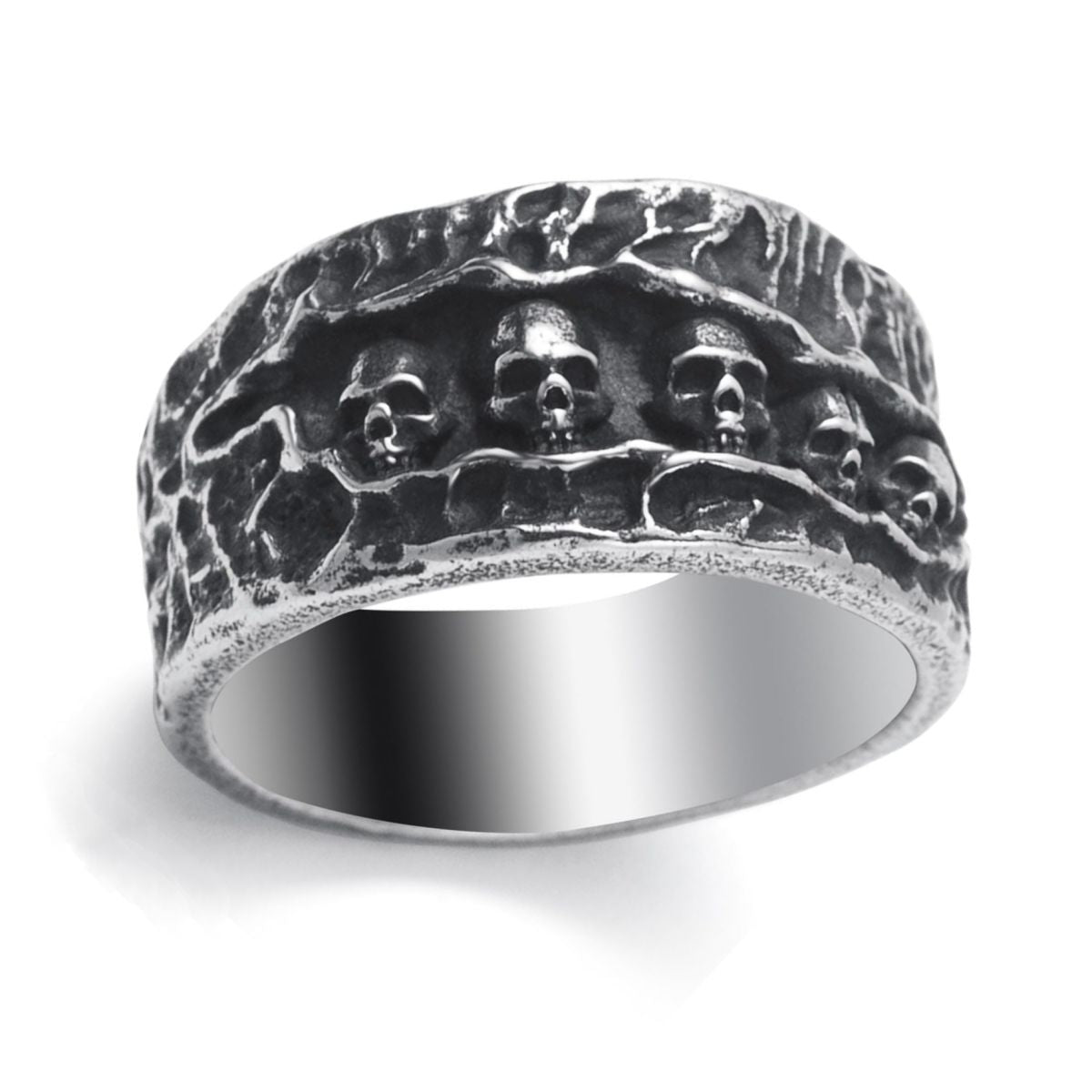 Hip Hop Punk Skull Sterling Silver Ring