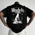 Western Rodeo Vintage Graphic Tee – Modelo Desert Print Streetwear Shirt