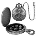 Dragon-Shaped D&D Style Pocket Watch Dice Set 