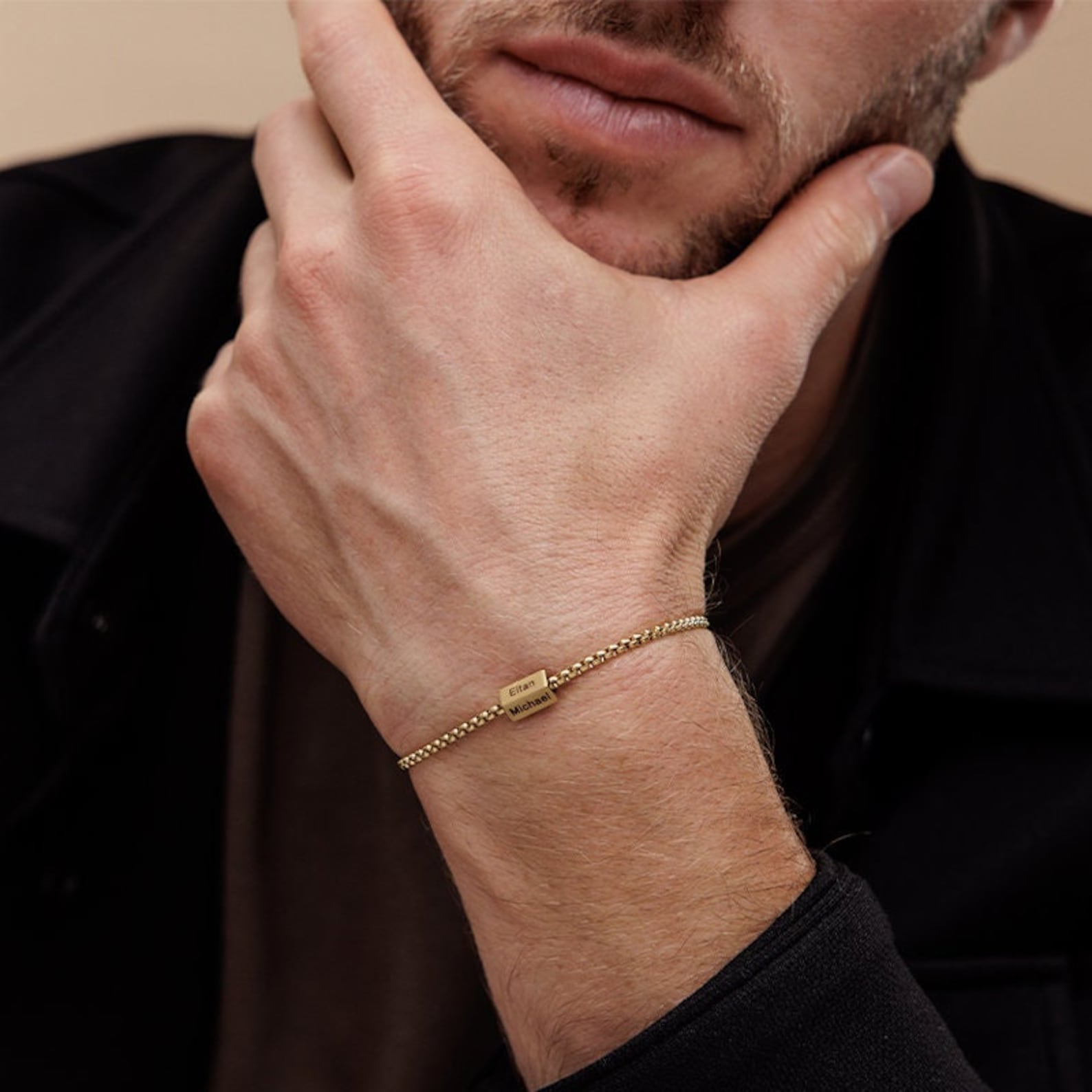 Customized Men's Gold Chain Bracelet