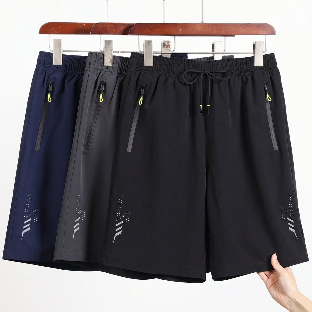 Men’s Tactical Running Shorts – Quick Dry Gym Shorts with Zipper Pockets