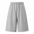 Men’s Cropped Sweat Shorts – Minimal Streetwear Relaxed Fit Drawstring Athletic Shorts