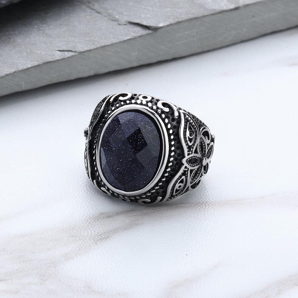Pattern Tiger's Eye Men's Gemstone Ring