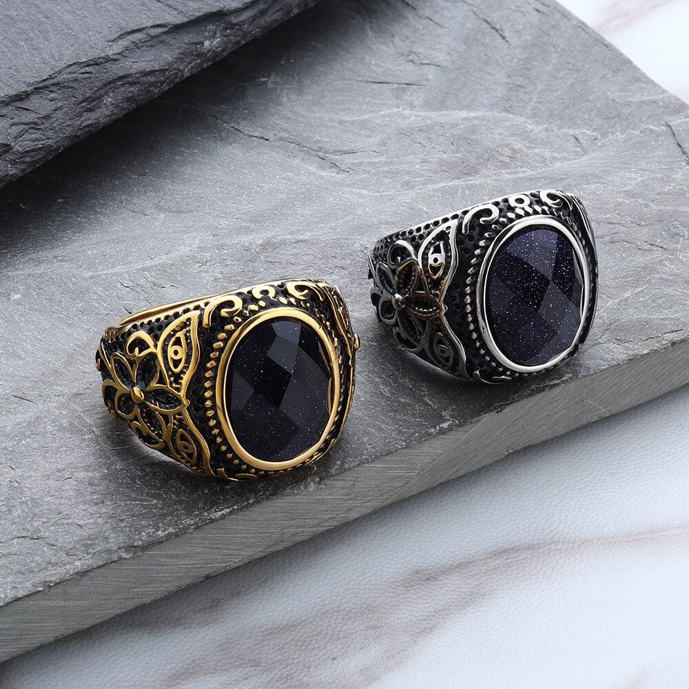 Pattern Tiger's Eye Men's Gemstone Ring