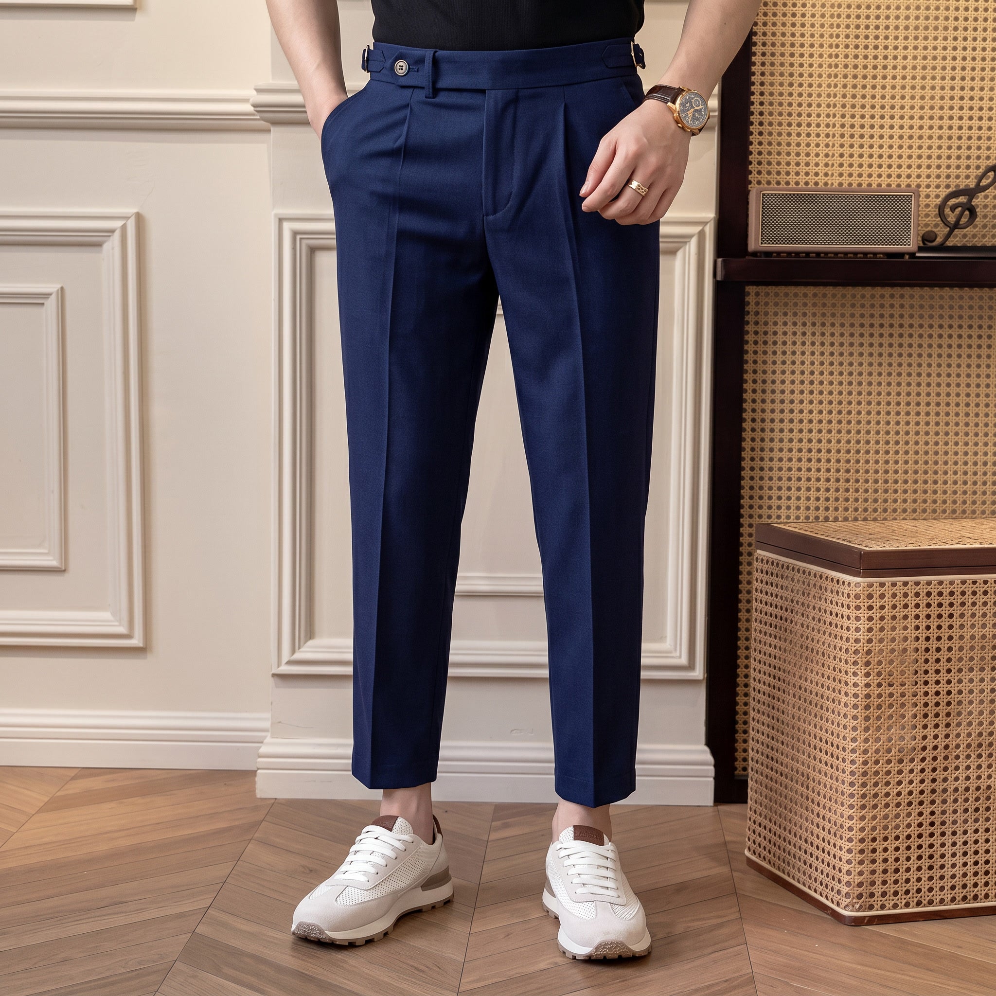 MEN’S OLD MONEY SLIM FIT PLEATED DRESS PANTS