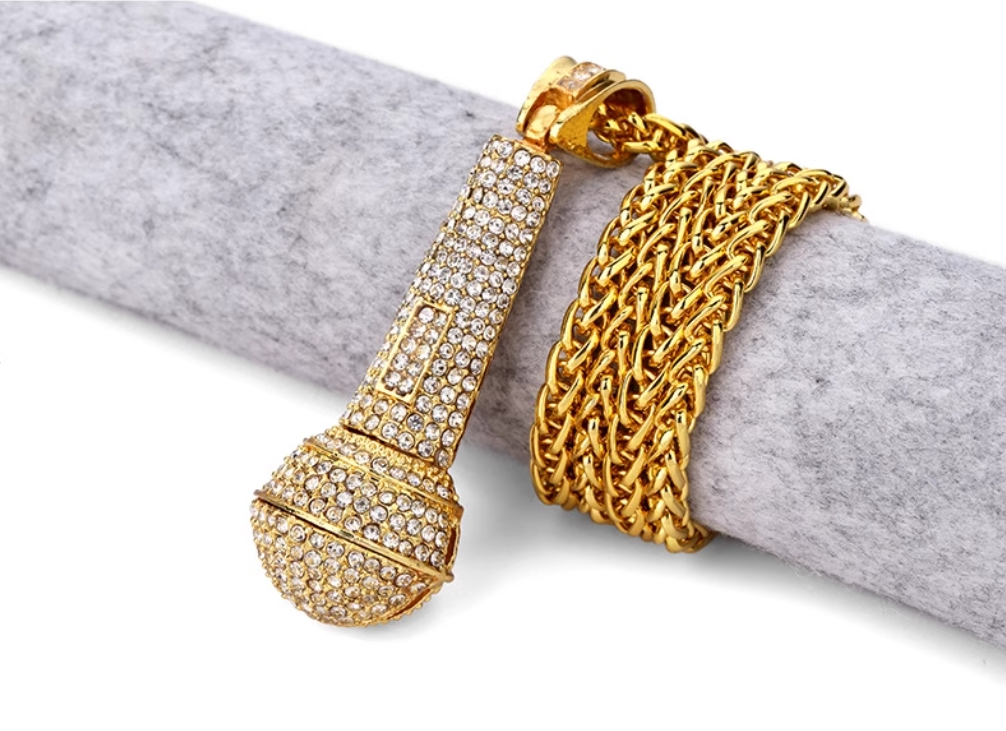 Hip-Hop Microphone Pendant Necklace